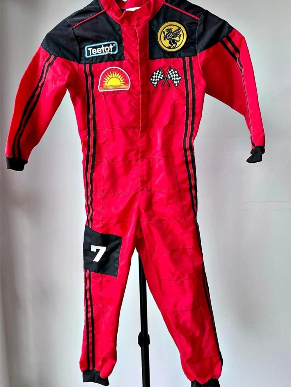 Kids Racing Costume Girl Boy Race Car Driver Halloween Full Zip Quality Size 5 6